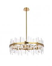 Elegant 2200D32SG - Serena 32 Inch Crystal Round Chandelier in Satin Gold