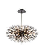 Elegant 2500D42BK - Vera 42 Inch Crystal Starburst Oval Pendant in Black