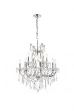 Elegant 2800D27C/RC - Maria Theresa 13 Light Chrome Chandelier Clear Royal Cut Crystal