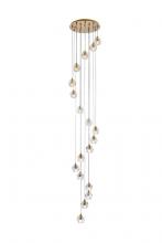 Elegant 3505G15G - Eren 18 Lights Gold Pendant