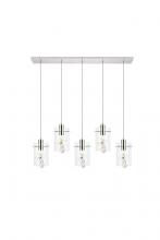 Elegant 5202D36C - Hana 5 Lights Chrome Pendant