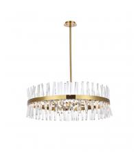 Elegant 6200D36SG - Serephina 36 Inch Crystal Round Chandelier Light in Satin Gold