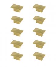 Elegant KB2026-GD-10PK - Perry 2" Brushed Gold Rectangle Knob Multipack (Set of 10)