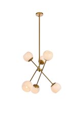 Elegant LD657D24BR - Axl 24 inch pendant in brass with white shade