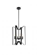 Elegant LD7072D14BK - Hoffman 4 Lights Pendant in Black