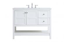 Elegant VF16442WH - 42 Inch Single Bathroom Vanity in White