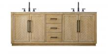 Elegant VF29084DLO - 84 inch Double Bathroom Vanity in Linen Oak