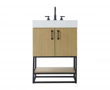 Elegant VF29224MHB - 24 inch Single Bathroom Vanity in Honey Brown