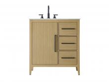 Elegant VF29332MHB - 32 Inch Single Bathroom Vanity In  Honey Brown