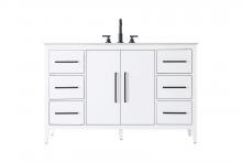 Elegant VF29354WH - 54 Inch Single Bathroom Vanity In White