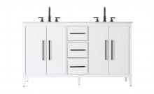 Elegant VF29360DWH - 60 Inch Double Bathroom Vanity In White