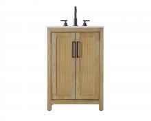 Elegant VF29524LO - 24 Inch Single Bathroom Vanity In Linen Oak