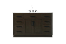 Elegant VF29754MMB - Vanity Cabinet 2Dr7Dw 54"W x 22"D x 35''H Mocha Brown
