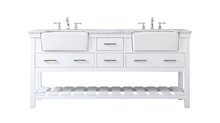 Elegant VF60172DWH - 72 inch double bathroom vanity in white