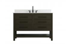 Elegant VF60548MMB-BS - 48 inch Single Bathroom Vanity in Mocha Brown with backsplash