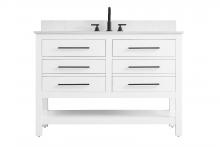 Elegant VF60548WH-BS - 48 inch Single Bathroom Vanity in White with backsplash