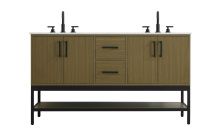 Elegant VF60760DMCB - Vanity Cabinet 4Dr2Dw 60"x22"x34" Chestnut Brown