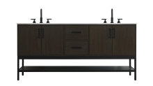 Elegant VF60772DMMB - Vanity Cabinet 4Dr2Dw 72"x22"x34" Mocha Brown