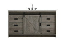 Elegant VF90560RG - Vanity Cabinet 1Dr 4Dw 60''x34''x22'' Rustic Grey