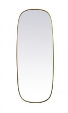 Elegant MR2B2460BRS - Metal Frame Oval Mirror 24x60 Inch in Brass