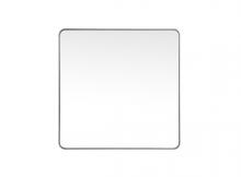 Elegant MR804242S - Soft Corner Metal Square Mirror 42x42 Inch in Silver