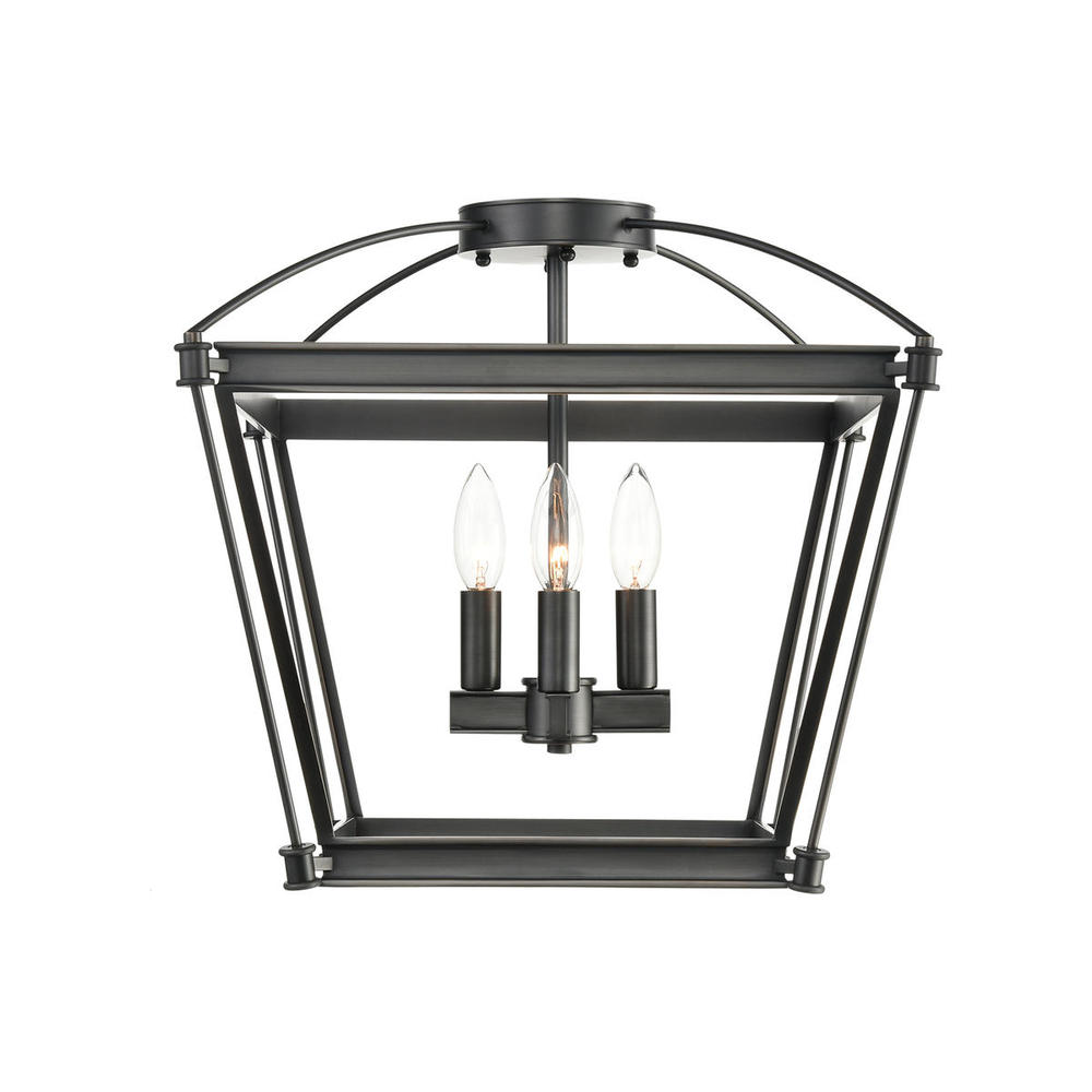 Manor Urban Bronze 4 Lights Semi Flush Mount