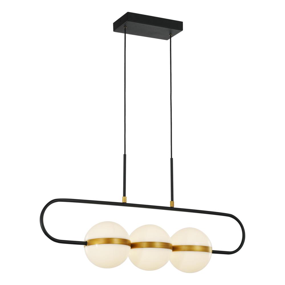 Tagliato 32-in Matte Black/Brushed Gold LED Linear Pendant