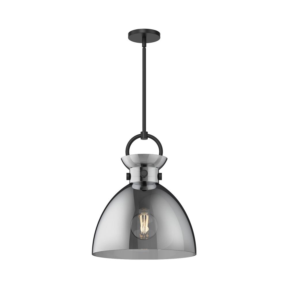 Waldo 14-in Matte Black/Smoked 1 Light Pendant