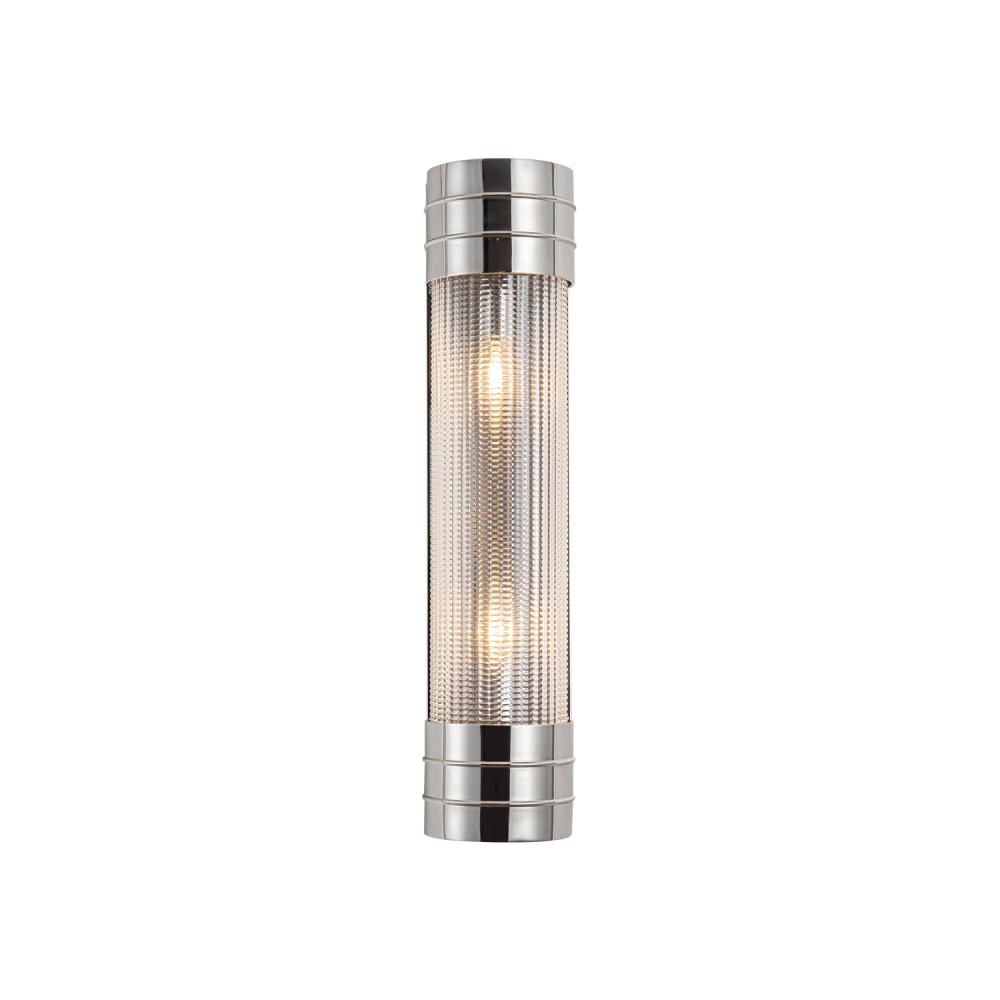 Willard 18-in Polished Nickel/Prismatic Glass 2 Lights Wall/Vanity