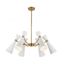 Alora Lighting CH574632WHAG - Blake 32-in White/Aged Gold Socket Chandelier
