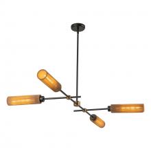 Alora Lighting LP491452MBTJ - Colby 52-in Matte Black/Tan Jute Socket Linear Pendant