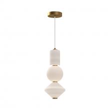 Alora Lighting PD530341AGOP-UNV - Bijou 8-in Aged Gold/Opal Matte Glass LED Pendant