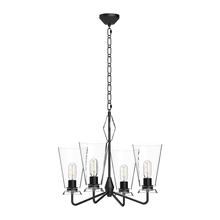 Alora Lighting CH570423MBCL - Salem 23-in Clear Glass/Matte Black 4 Lights Chandeliers