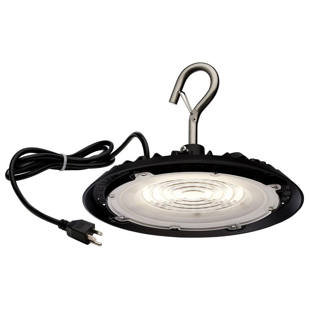 80 Watt; Hi-Pro Shop Light with Plug; 8" Dia.; 4000K; Black Finish; 120 Volt