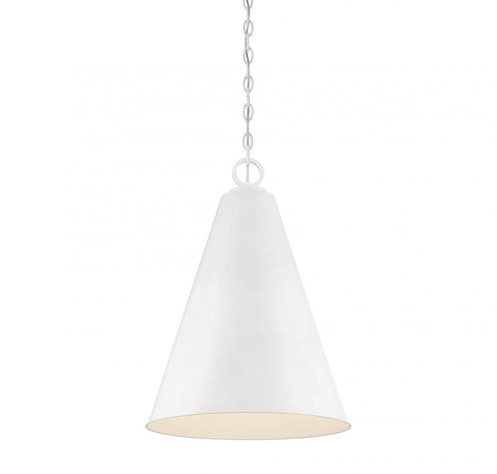 1-Light Pendant in White