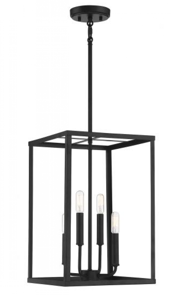 4-Light Pendant in Matte Black