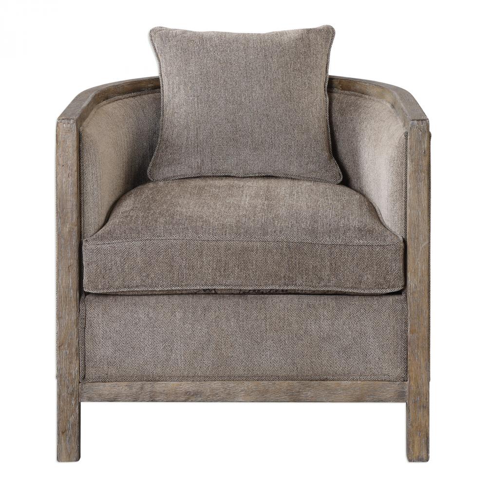 Viaggio Gray Chenille Accent Chair