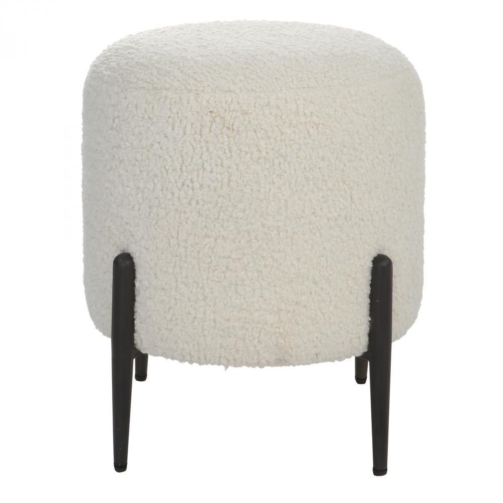 Arles White Shearling Ottoman