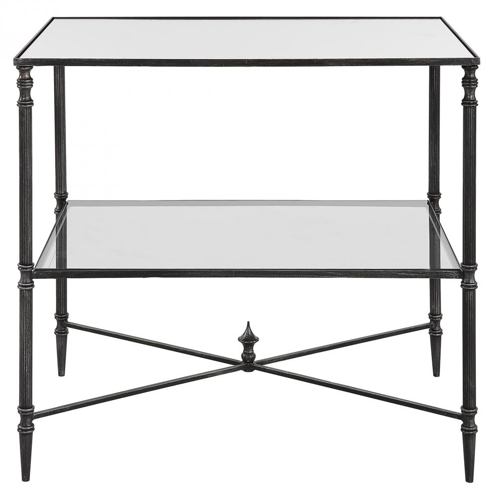 Uttermost Henzler Mirrored Steel Lamp Table