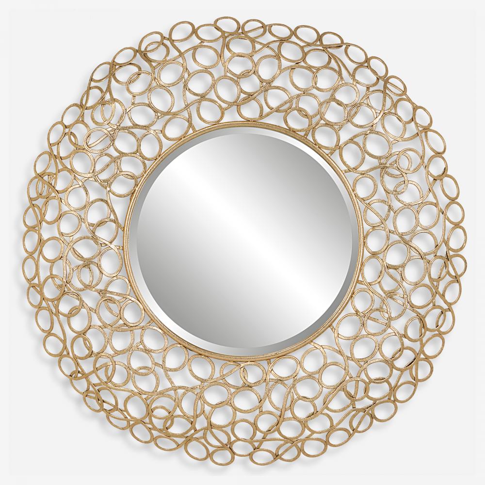 Swirl Round Gold Mirror