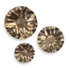 Uttermost 04391 - Uttermost Peonia Outdoor Gold Wall Art Set/3