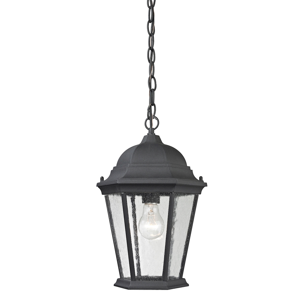 Thomas - Temple Hill 10'' Wide 1-Light Outdoor Pendant - Matte Textured Black