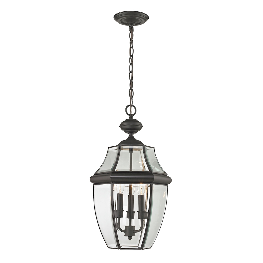 Thomas - Ashford 12'' Wide 3-Light Outdoor Pendant - Oil Rubbed Bronze