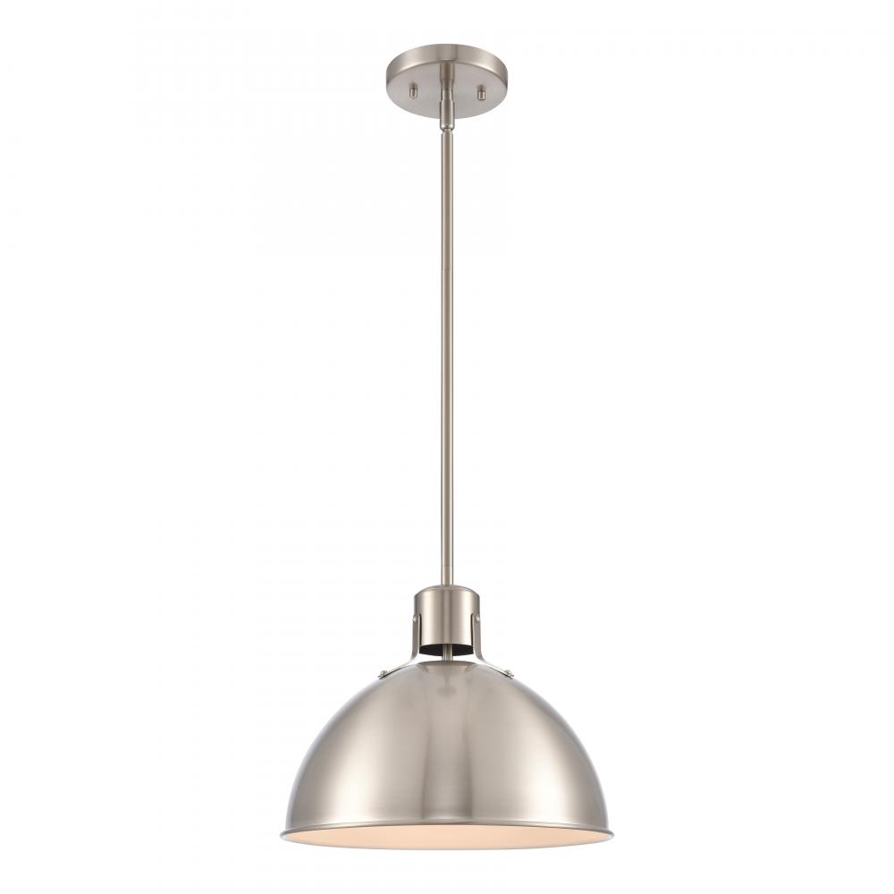 Zayne 12'' Wide 1-Light Pendant - Brushed Nickel