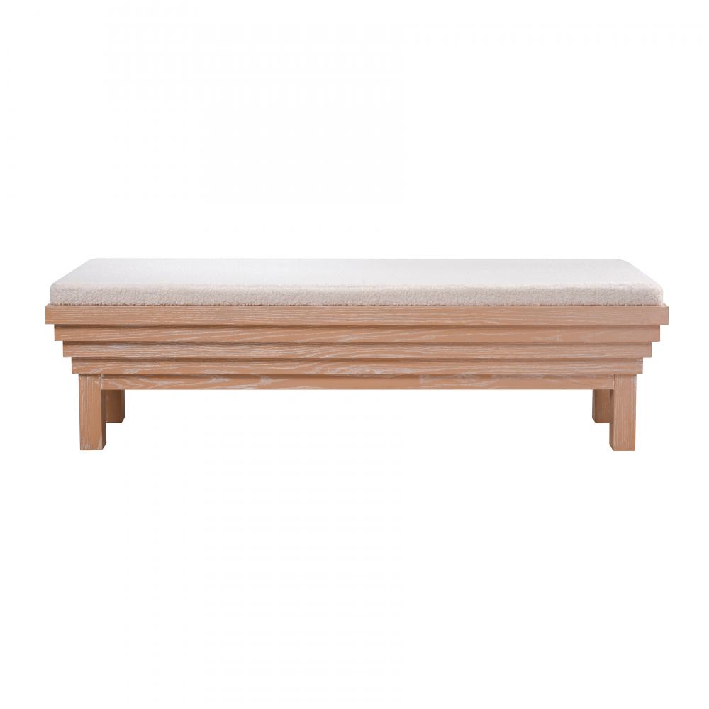 Joanne Bench - Light Oak with Boucle