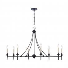 ELK Home 89698/8 - Solomon 42'' Wide 8-Light Linear Chandelier - Matte Black