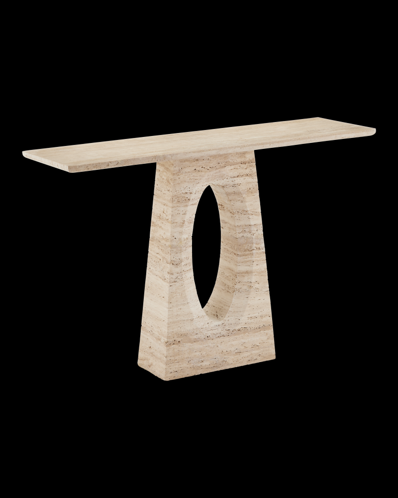 Demi Travertine Console Table