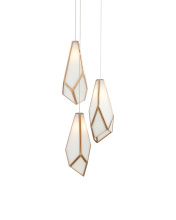 Currey 9000-1034 - Glace White 3-Light Round Multi-Drop Pendant